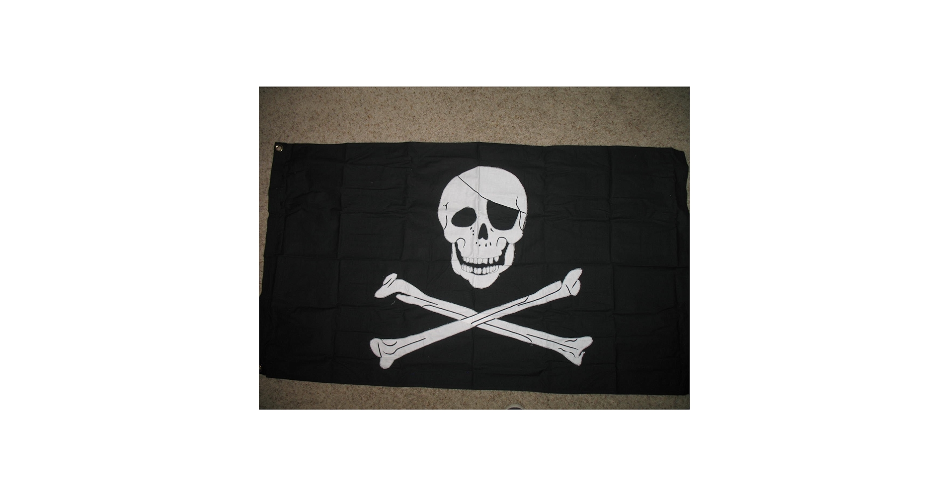 No.1148 ☆横振り刺繍パッチ☆ JOLLY ROGERS PIRATE LOGO PATCH Skull Crossbones JOLLY ROGER SKELETON